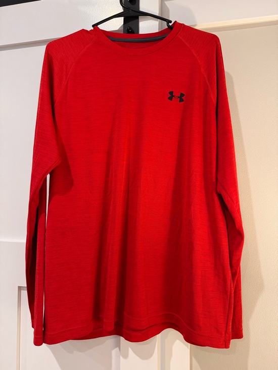 Under Armour Other - Under Armour Red Long-Sleeve Athletic Crew Shirt